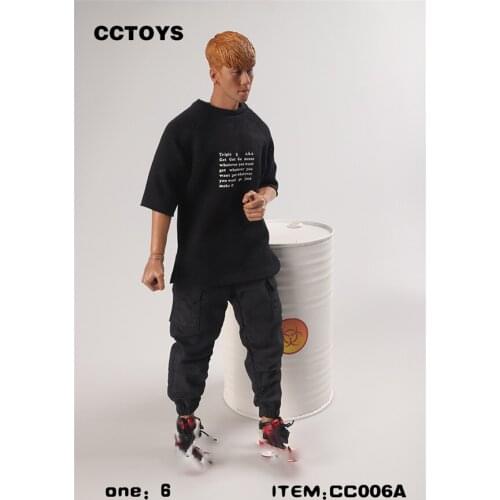 1/6 Scale Male Soldier Costume Model CCTOYS CC006 Trendy Korean T-shirt Top Loose for 12" Action Figure Model Doll