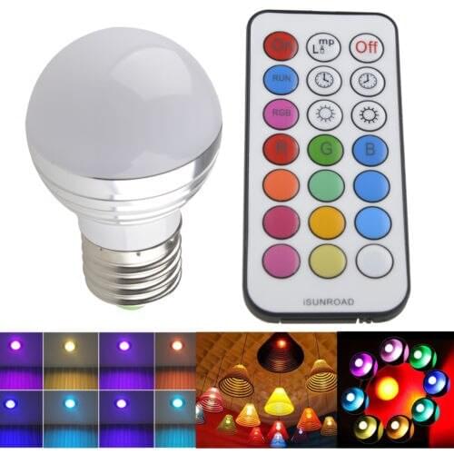 10PCS 4W E27 16 Color 80LM LED RGB Magic Light Bulb with IR Wireless Remote Control