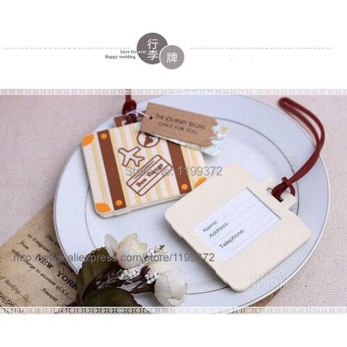200pcs New Arrival "Let the Journey Begin" Vintage Suitcase Luggage Tag Favors Wedding Gift Favor Bridal Shower