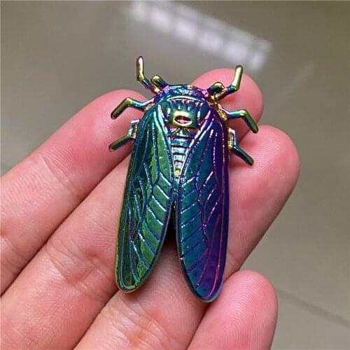 3Pcs 45x29mm Psychedelic Cicada Lucky Insect Charms Pendants Tone Jewelry Making DIY Bracelet Necklace Handmade Crafts