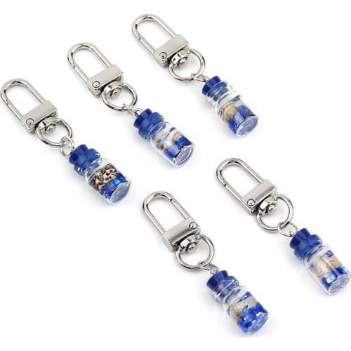 5 Pieces of Keychain/bag Water Bottle Pendant Keychain Blue Cute Keychain Open Ring Key Ring Key Ring Accessories