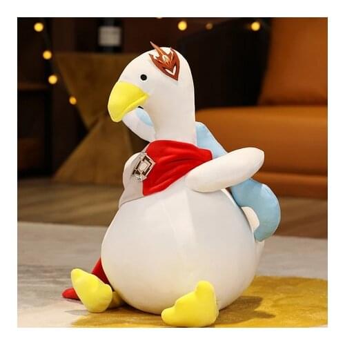 60cm Game Genshin Impact Cute Tartaglia Duck Plush Stuffed Doll Pillow Toys Cartoon Sleep Back Cushion Cosplay Xmas Gifts