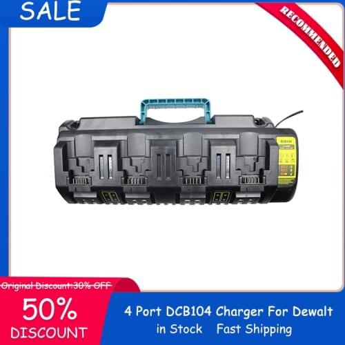 Promotion 4 port Tool Accessory Dcb104 Double Li-Ion Battery Charger Usb Out 5V For Dewalt 12V 14.4V 18V Dcb102 Dcb200