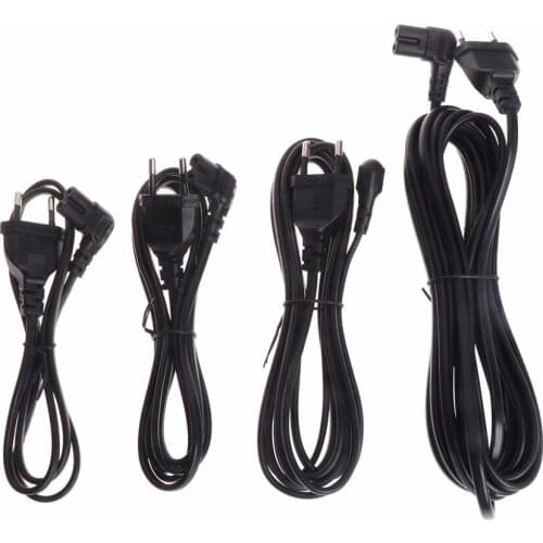 BGEKTOTH 1/2/3/5m 2 Pin Euro Plug to Right Angle Turn Left Figure 8 C7 Plug Power Extension Cable