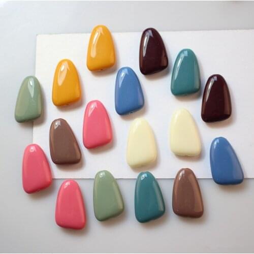 Diy jewelry making 50pcs/lot color print geomety irregular polygon shape resin fashion beads fit earring/garment pendant bead