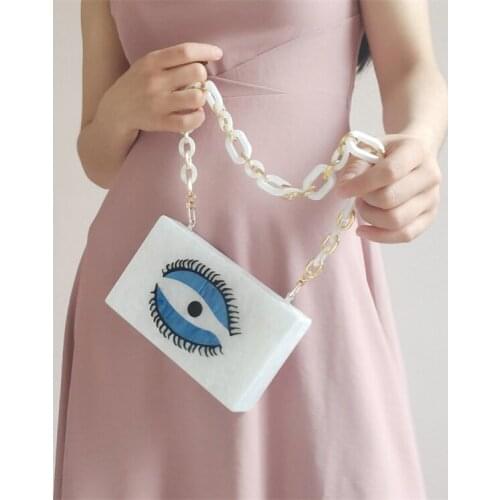 【wander lamar 】2021 fashion new design evil eye make up clutch bag for lady summer party