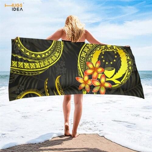 HUGSIDEA Large Beach Towel Summer Bathroom Supplies Absorbent Towel Designer Gym Blanket Adult serviette de bain Pohnpei Floral