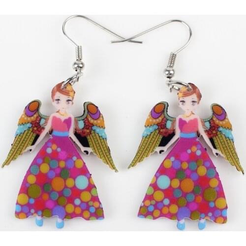 Bonsny Wings Angel Drop Earrings Long Acrylic Dangle Earrings Fashion Brand Jewelry For Women 2015 News Style Accessories