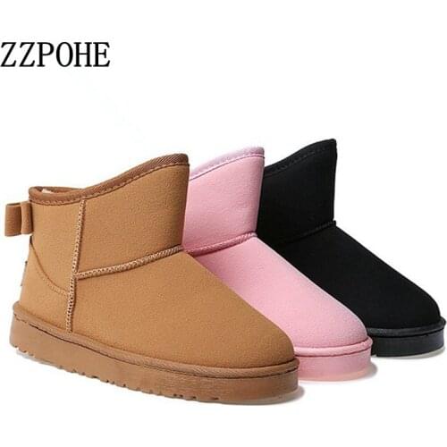 ZZPOHE Woman Flat Boots 2018 Winter Shoes Fashion Womens Casual Comfortable Ankle Warm Lovely Girls Snow Boots