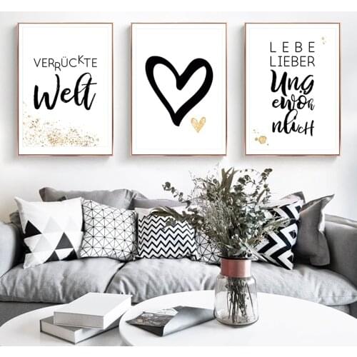 Black-gold Wall Art Poster Canvas Painting Pictures Living Room & Bedroom Minimalism Picture For Living Room Home Decoration