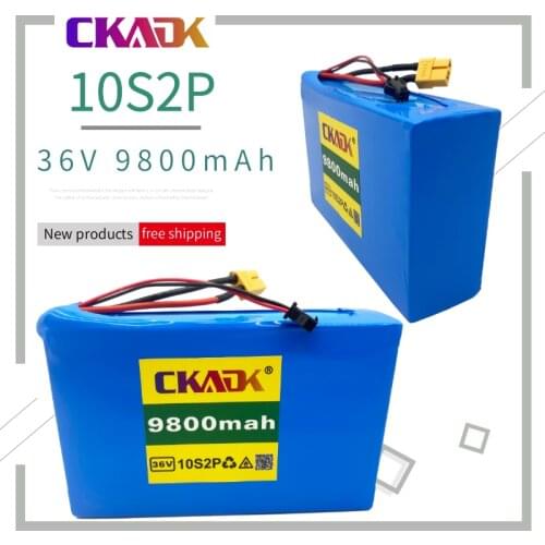 CKADK 10S2P 36V 9.8Ah 450Watt 18650 Lithium ion battery pack ForScooter skateboard ebike electric bicycle 42V 37V 35E XT60 SM 2P