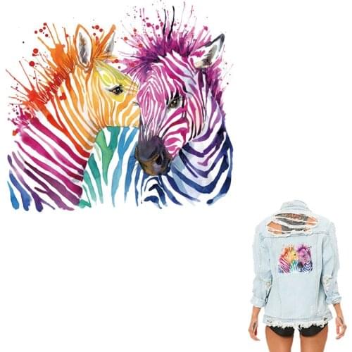 COSBILL Iron On Sticker Lovely Horse Patches For Clothing Animal Patch DIY Decoration Accessory Colorful Painting Applique Y-055