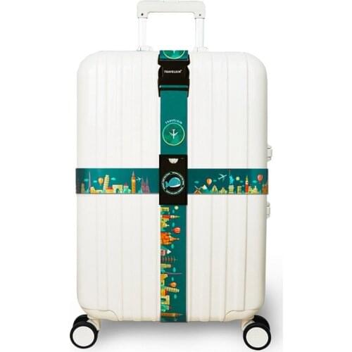 Color Polyester Luggage Straps Extra Long Cross Suitcase Belts Travel Tags Accessories,fit for 18"~32" suitcase,Z-115