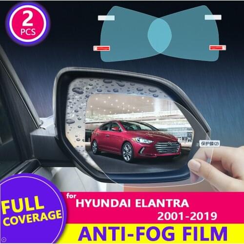 For Hyundai Elantra 2001–2019 (XD/HD/MD/UD/AD) Rearview Mirror HD Film Anti-Fog Rainproof Auto Mirror Sticker Car Accessories