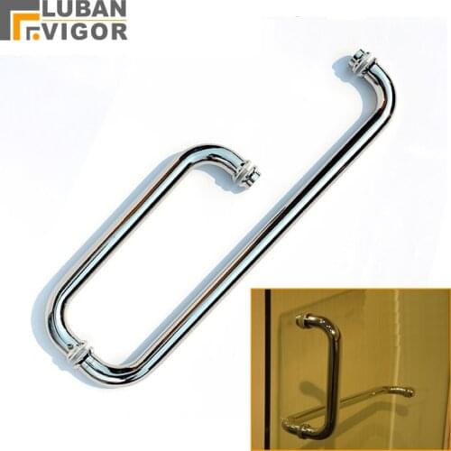 304 Stainless steel shower door handle, bathroom glass doors L-shaped handle,polished processing, Shower room accessories
