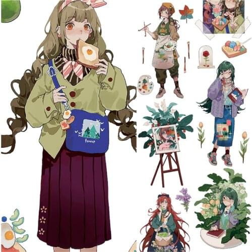 Fairy Forest Girls PET Special Oil Washi Tapes Bullet Journal Masking Tape Adhesive Tape DIY Scrapbooking Washi Stickers