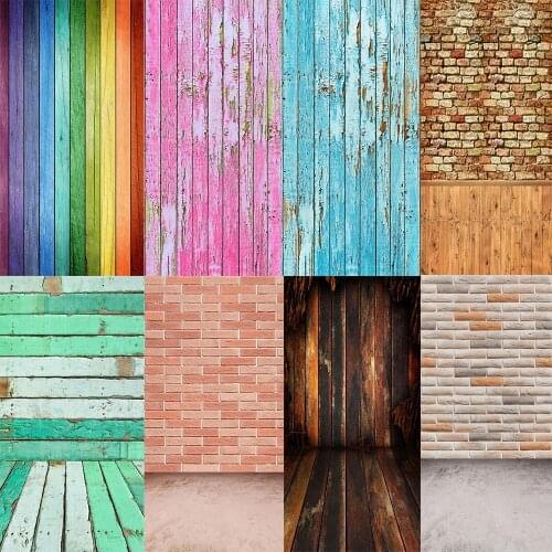 Avezano Backdrops Color Wooden Plank Brick Wall Texture Newborn Portrait Photography Background Photo Studio Photocall Photozone