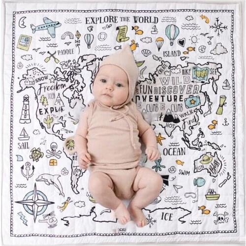 World Adventure Map Mat Baby Game Mat Toy Baby Room Crawling Mat Folding Mat Baby Anti-fall Carpet Air Conditioning Quilt