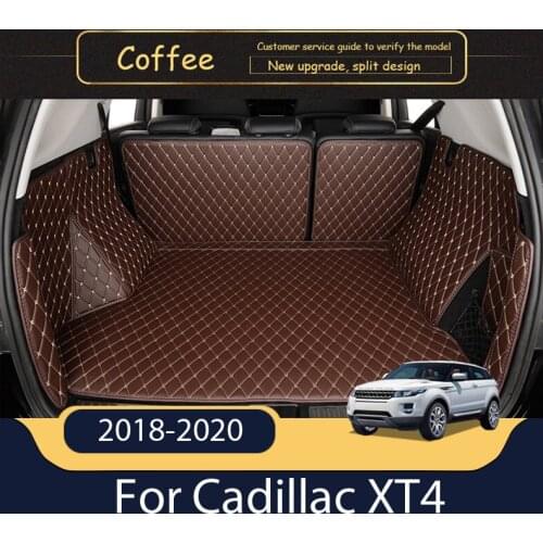 The Trunk Cargo Leather Liner Car Boot Liner Cargo Compartment Floor Carpet Mud Kick For Cadillac XT4 2018-2020