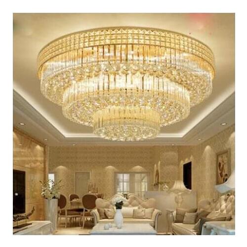 Living room lamp crystal lamp European ceiling lamp modern minimalist atmosphere home round led restaurant bedroom lamps LED