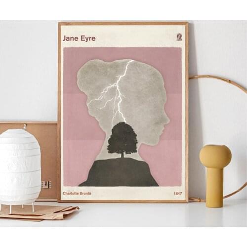Charlotte Bronte "Jane Eyre" Minimalist Literary Canvas Painting Classic Posters and Prints Wall Pictures for Living Room Decor