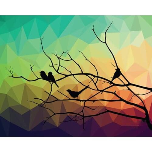 DIY Painting By Numbers Wildlife Bird On Tree Kit Oil Picture By Numbers Wall Art Painting on Canvas Home Decoration Gift
