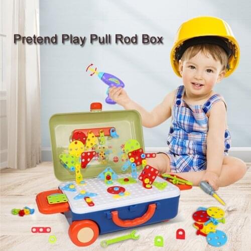 207pcs Pretend Play Tool Box Disassembly Simulation Drill Screw Toys For Children Educational Toy Assemble 3D Puzzle Kids Gift