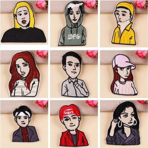 Movie Character Patch Badges Embroidered Applique Sewing Iron on Patches for Clothing Clothes Stickers DIY Apparel Accessories