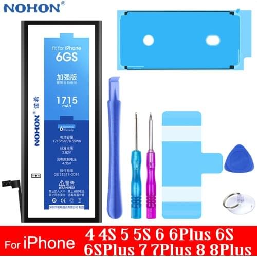 NOHON Original Battery For iPhone 4 5 6 S 4S 5C SE 5S 6S 7 8 Plus 6Plus 7Plus 8Plus New Mobile Phone Accessory Replacement Tools