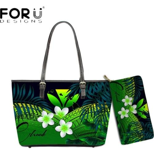 FORUDESIGNS New Trend Women Large Capacity Shoulder Bag And Purse Chuuk Hawaiian Polynesian Plumeria Print Lady Totes Bolsas