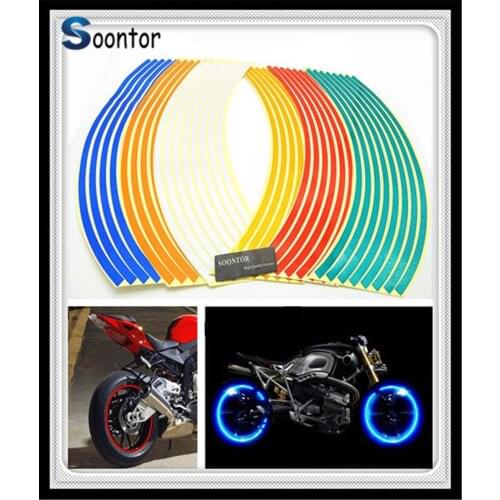 2018 New Strip Motorcycle Wheel Sticker Reflective Decal Rim Tape for SUZUKI VZ800 Marauder Kawasaki VERSYS 650cc ZG1000
