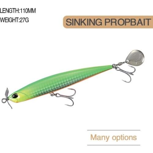 2021 New Quality Pencil Sinking Fishing Lure 110mm 27g Spinner Spoon Saltwater Hard Bait Treble Double Hooks Fishing Tackle