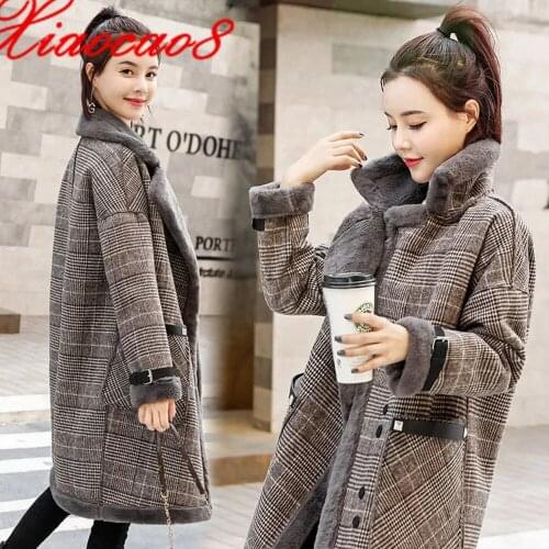 New Fashion Winter Coat Women Lambswool Long Jacket Parkas Female Coat High Quality Woolen Outerwear Plus Size Womens Jackets