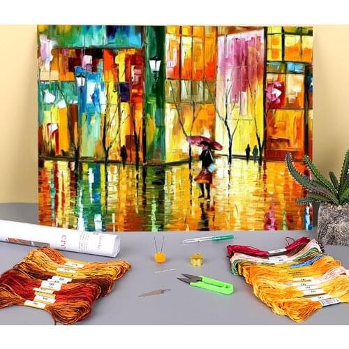 Midnight Rhythm Printed 11CT Cross Stitch Full Kit DIY Embroidery DMC Threads Handiwork Handicraft Craft Painting Gift Needle