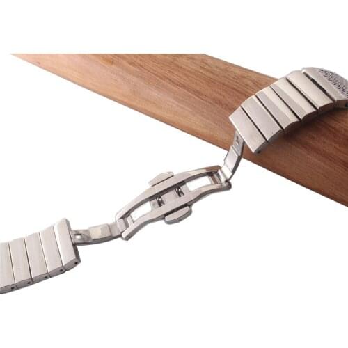 18mm 20mm 22mm 24mmSilver Stainless steel Watchbands Strap Bracelet Mesh With Butterfly buckle for mens wristwatches fashion new