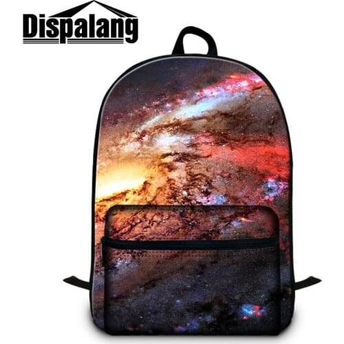 Dispalang newest name brand backpack large laptop bag for college student teenagers book bags print starry sky on schoolbag boy