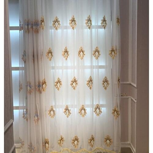 Nordic Curtains Embroidery Yarn Tulle Curtains Finished Embroidery Voile Window Screen Curtain