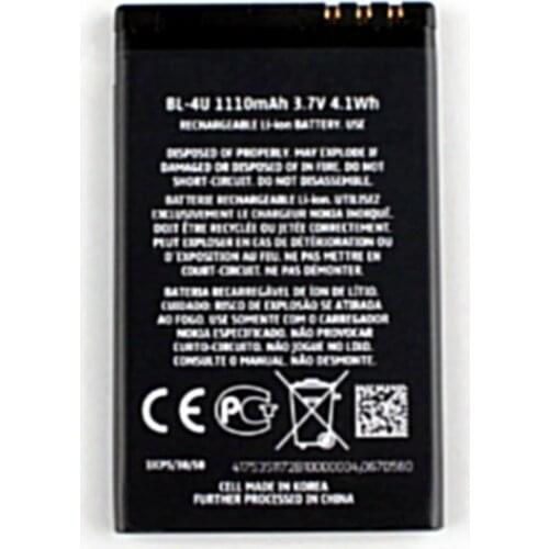 BL-4U batteries for Nokia 3120c C5-03 5250 5330XM E75 5530XM 5730XM 6212c BL4U 1110mAh High quality Replacement Battery