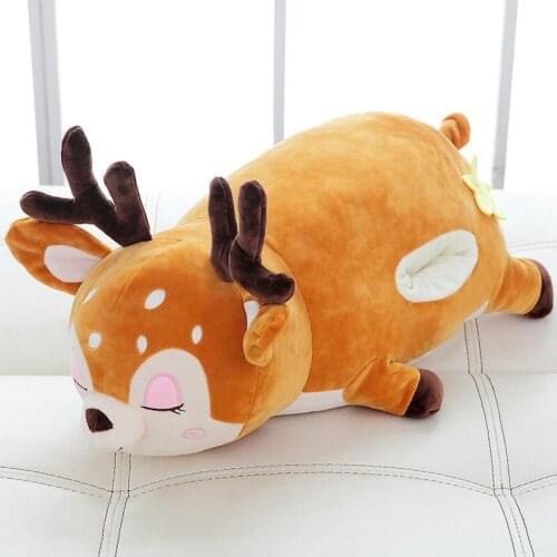 Warm Cute Lying Posture Sika Deer Pig Elephant Cotton Pillow Hand Cover with Warm Hand Home Decoration Birthday Gift