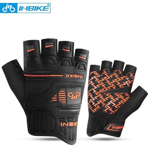 INBIKE 2021 MTB Bike Gloves Summer Half Finger Cycling Gloves Shockproof Men Women Sports Cycling Equipment Road Bicycle Gloves
