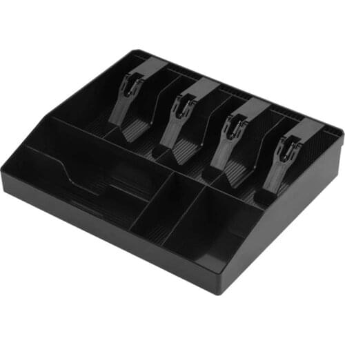 Cash Drawer Register Eight Grids Compartments Insert Coin Money Stamps Tray Cashier Tidy Storage Safe Organizing Boxes