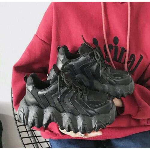 Womens Chunky Sneakers Vulcanized Shoes Korean Fashion New Womens Thick-soled Casual Shoes 35-40