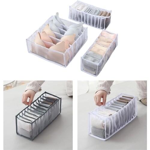 3PCS/Set Dresser Drawer Storage Organizer Nylon Closet Storage Organizer Set Drawer Divider Set For Undergarment Socks