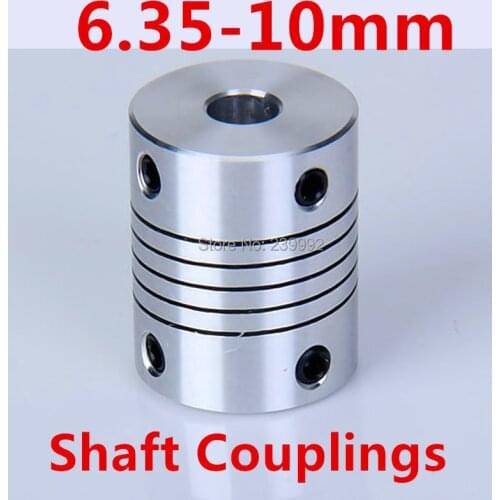 4 pcs Flexible Shaft Coupling shaft coupler 6.35X10mm D19 L25 Aluminium CNC Motor Coupling 6.35mm to 10mm cnc parts