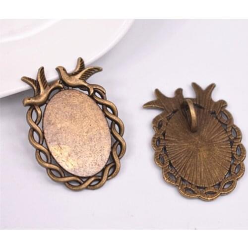5pcs 18x25mm Inner Size Antique Bronze Plated Simple Style Cabochon Base Setting Charms Pendant-B1-16