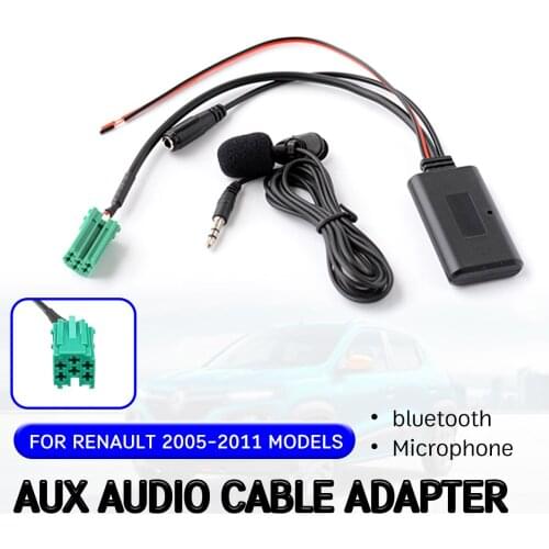 Bluetooth Aux Receiver Cable Adapter with microphone Aux Head Unit Interface for Renault Clio,Kangoo,Megane 2005-2011