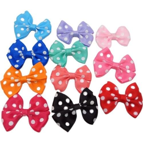 Free shipping 20pcs /lot mix color bowknot for hair clip