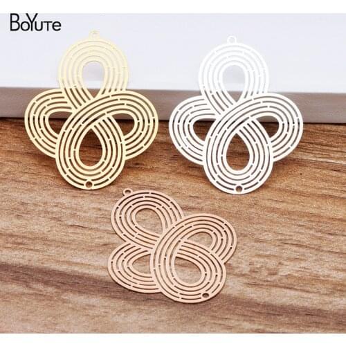 BoYuTe 10Pcs 39*32MM Brass Metal Sheet Connector Pendant Charms Diy Jewelry Accessories