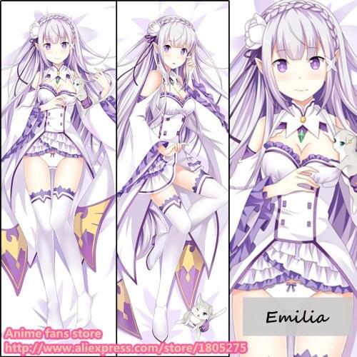 Anime Re Zero Starting Life in Another World Emilia Japanese Pillowcase Pillow Cover Case decorative Hugging Body