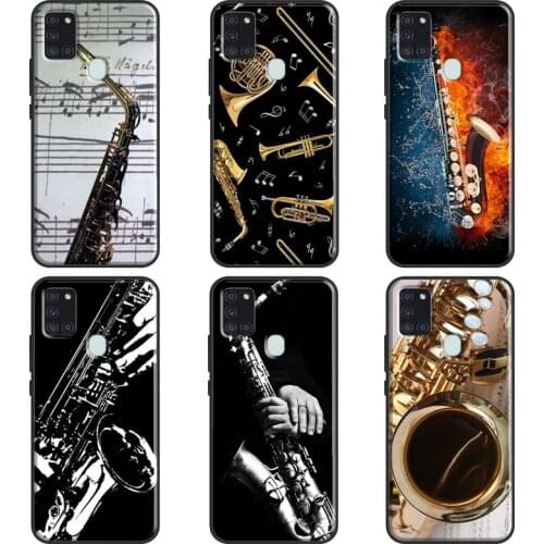 Saxophone Music Case For Samsung A21S A20e M21 M31 A11 Cover For Galaxy A40 A50 A70 A10 A51 A71 Coque